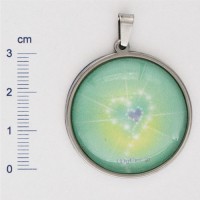 Edelstahl-Anhänger - 32x32mm - Herzkristall Edelstahl-Anhänger - 32x32mm - Herzkristall