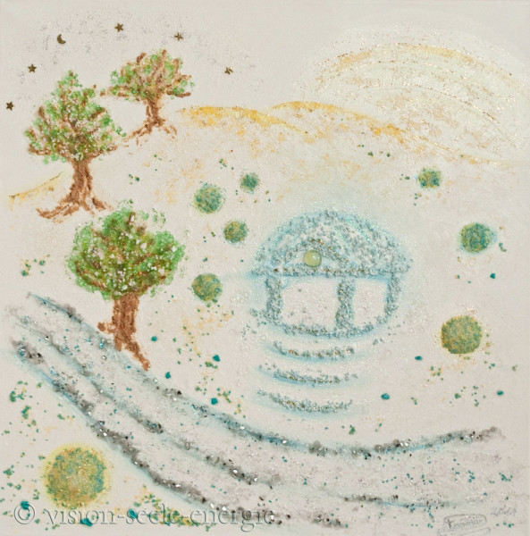 Heilen - 60 x 60 cm - Original-Bild auf Leinwand-Keilrahmen