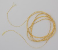 80 cm gelb-goldfarbenes gehäkeltes Band aus Baumwollgarn 80 cm gelb-goldfarbenes gehäkeltes Band aus Baumwollgarn