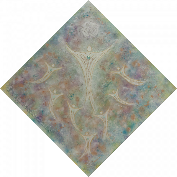 Seelengeschwister - 70 x 70 cm - Original-Bild auf Leinwand-Keilrahmen